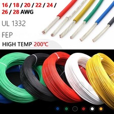 HIGH TEMP Flexible Cable 14/16/18/20/22/24/26/28 AWG FEP Electrical Wire UL1332