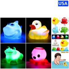 Automatic Flashing Colorful Bath Toys - 4 Non-Toxic Sea Animal Friends for Kids