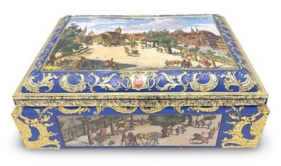 Vintage E Otto Schmidt 1990 German Hinged Fancy Metal Tin Cookie Box Container