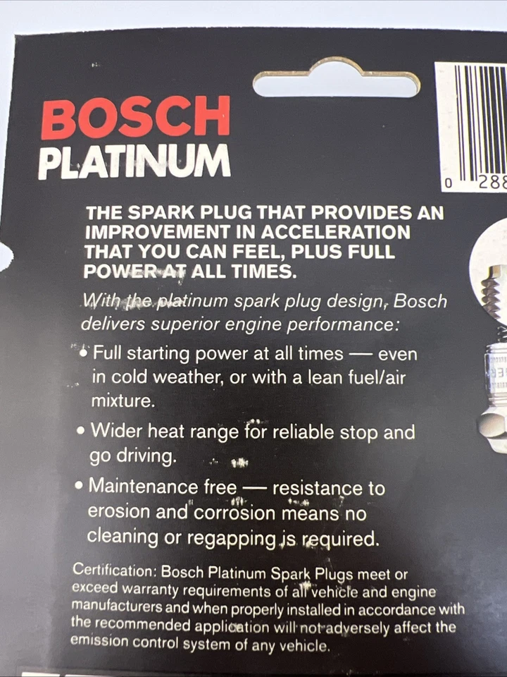 Juego de 4 bujías Bosch Platinum 4116 Audi Nissan Volvo Volkswagen VW WR7DP Foto 4 de 4