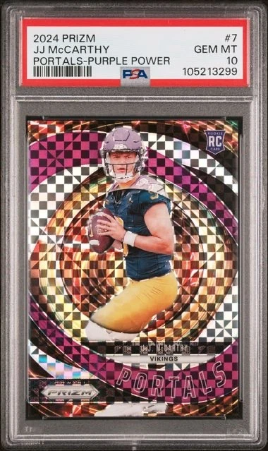 JJ McCarthy Panini Prizm Portals #7 Purple Power