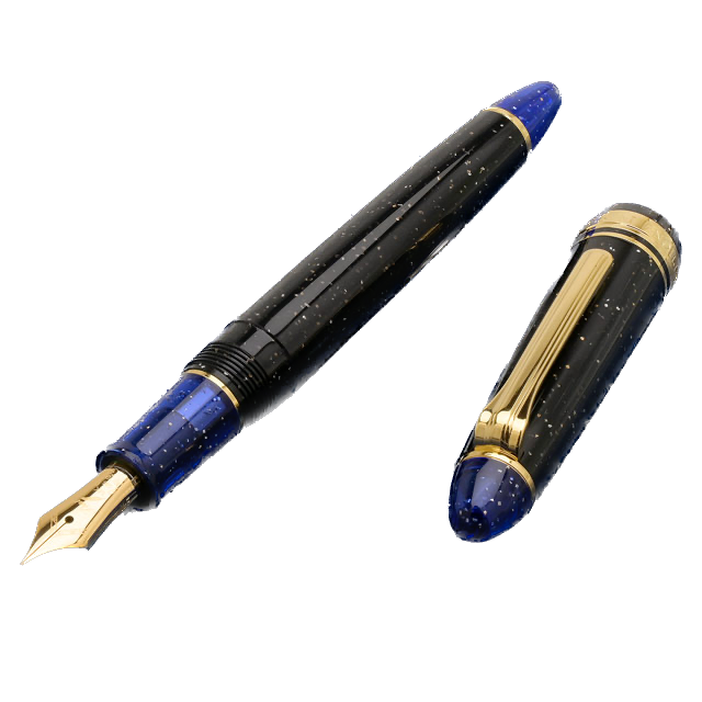Sailor × Pent 14K Fountain Pen Starry Sky Black Blue Glitter
