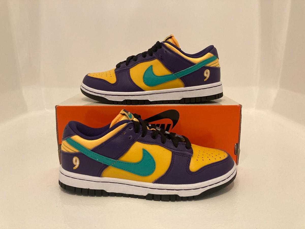 Size 5.5 Women- Nike Dunk Low Lisa Leslie Lakers Purple Yellow