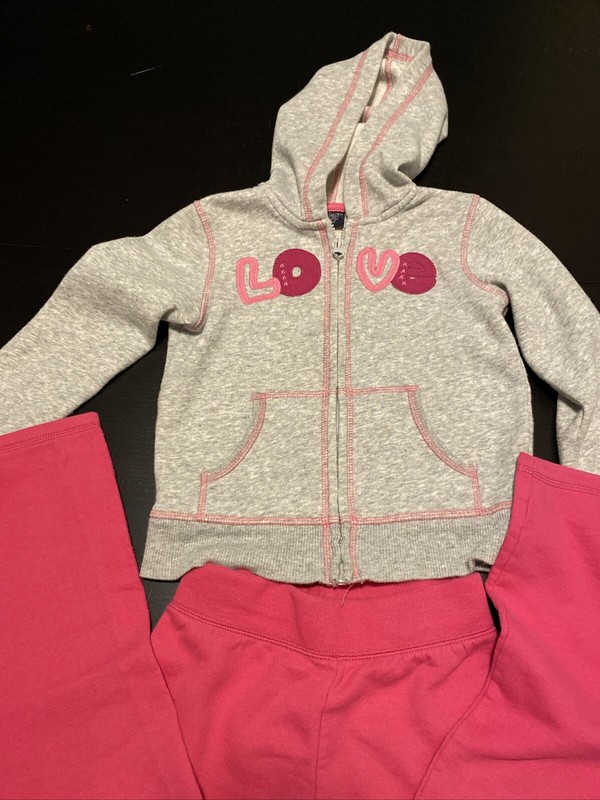 Girls Zip Up Hoodie And Pants Size Small 