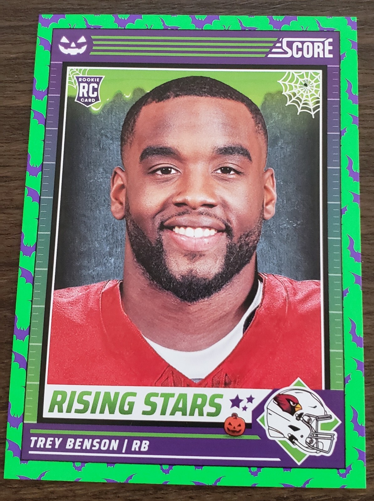 Trey Benson Green Bats Rookie RC 2024 Score A Treat Card #47 Arizona Cardinals