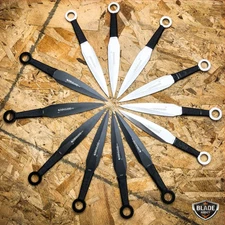 12PC Tactical  Ninja Combat Ninjutsu Kunai Throwing Knife Set Hunting w Sheath