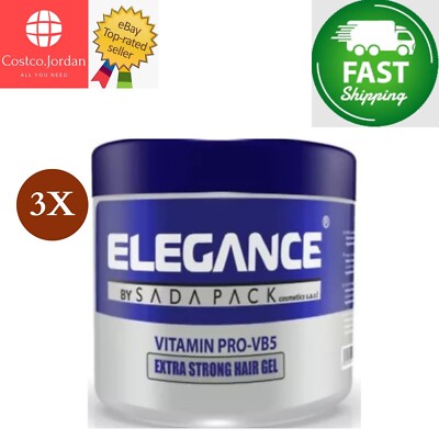3 X Elegance Vitamin Protection VB5 Extra Strong Hair Gel - 250ml FAST SHIPPING 
