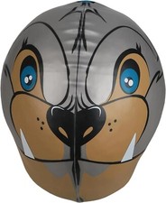 NEW TYR Swimming Silicone Swim Cap Bark Jams Dog Grey