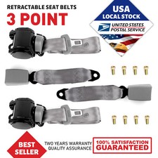 2pcs Universal 3 Point Retractable Auto Car Seat Belt Lap Shoulder Adjustable