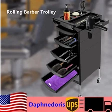 Rolling Barber Beauty Salon Cabinet 5-Drawer Trolley Stylist Station Equipment
