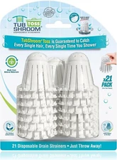TubShroom Toss 21pk Disposable Bath Tub Drain Strainers - Hair Catcher for Tub