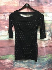 Express Black Dress 3/4 Sleeve Sz S W Rhinestones