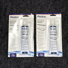 Aqueon 100 Silicone Aquarium Waterproof Sealant Non-Toxic Clear 3 Oz. Lot of 2