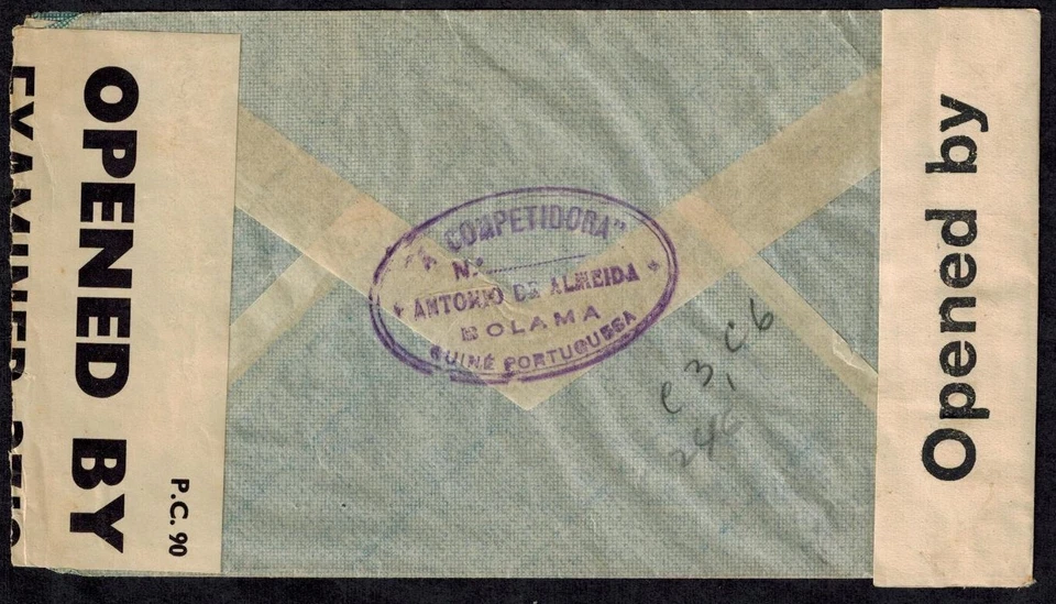 WWII Dual Censor Cover Trinidad and Bermuda Censor Tape RARE Combo - Image 2 of 2