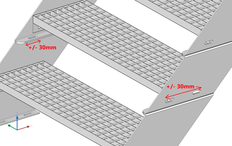 Scala in metallo regolabile in altezza e gradini - zincata e resistente alle intemperie - Immagine 2 di 4