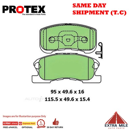 Protex Blue Brake Pad Set Front For Daihatsu Sirion 1.0 i (M100) Ptl 00-05 - Picture 2 of 2
