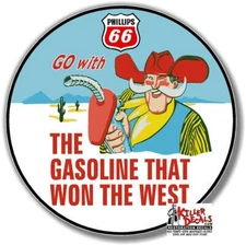 (PHIL20) 4" PHILLIPS 66 COWBOY OIL GASOLINE GAS DECALS STICKER