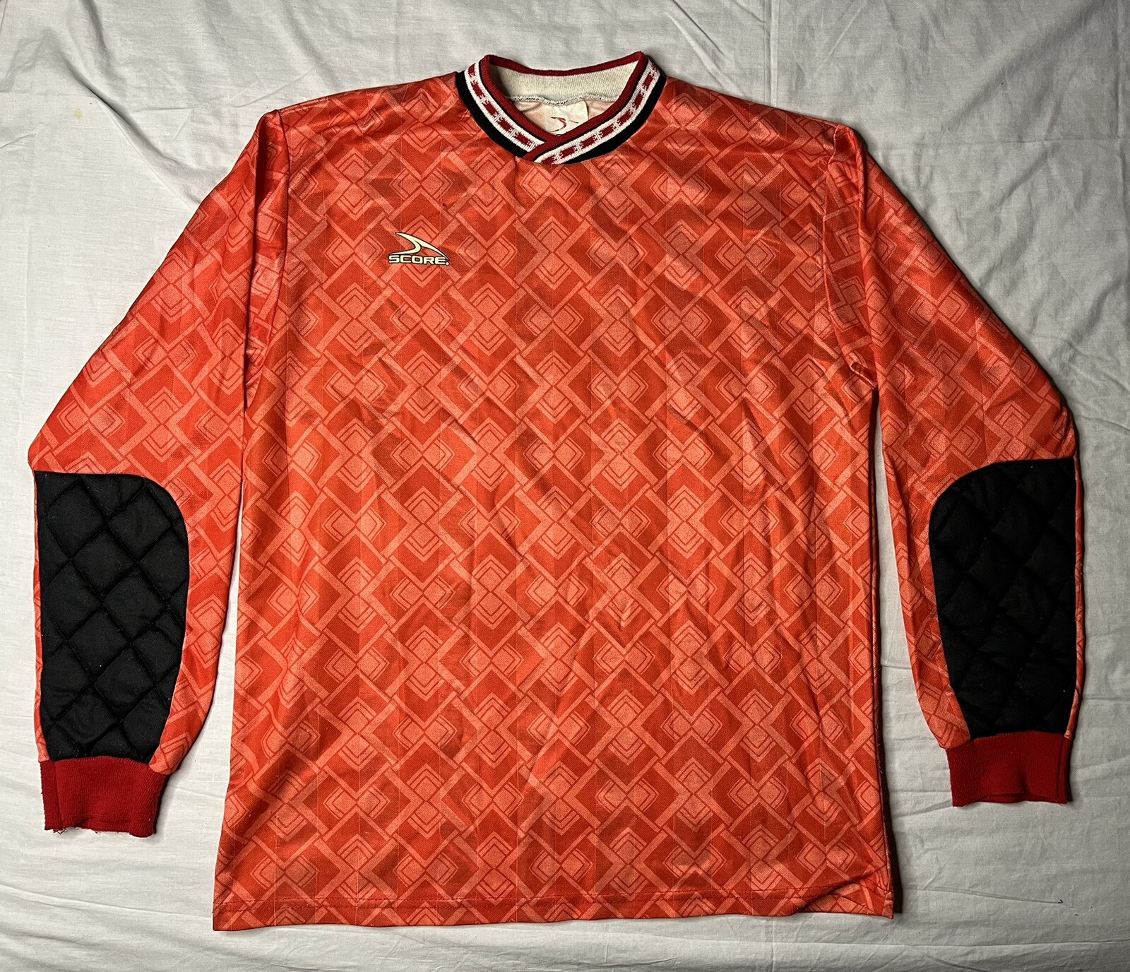 Score Soccer Jersey Adult Size Medium Red Diamond Long Sleeve Vintage 1990s