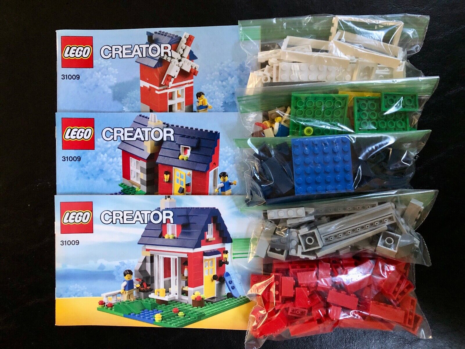 LEGO CREATOR LOT Small Cottage (31009) & 31003 (Red Rotors) 100% Complete