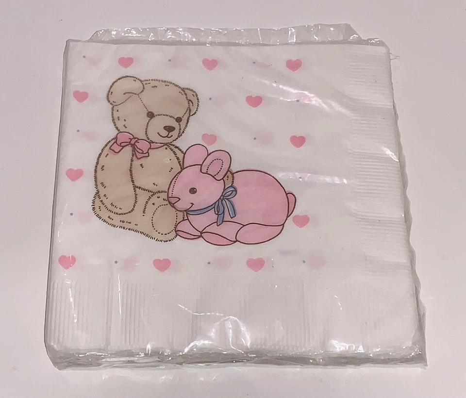 Vintage Napkins Baby Shower or Birthday Carlton Cards 16 Pack USA - Image 2 of 4