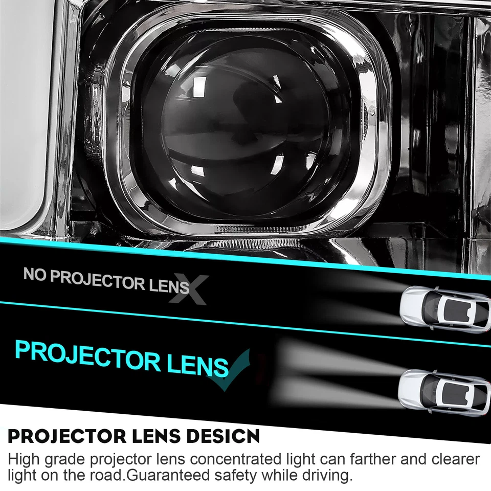 Faros proyectores LED secuenciales para Chevy Silverado 2500HD 3500HD 2015-2019 Foto 3 de 4