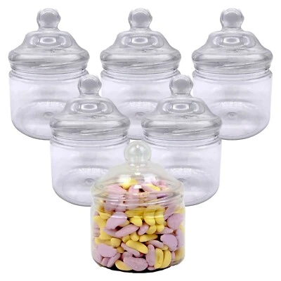 TRULY SWEET CANDY Plastic Sweet Storage Jars 1000ml 1L Wedding Favour Jar Candy Party Food Storage