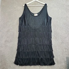 California Costumes Flapper Dress Women's 2X Black Sequin Fringe Detail Pullover