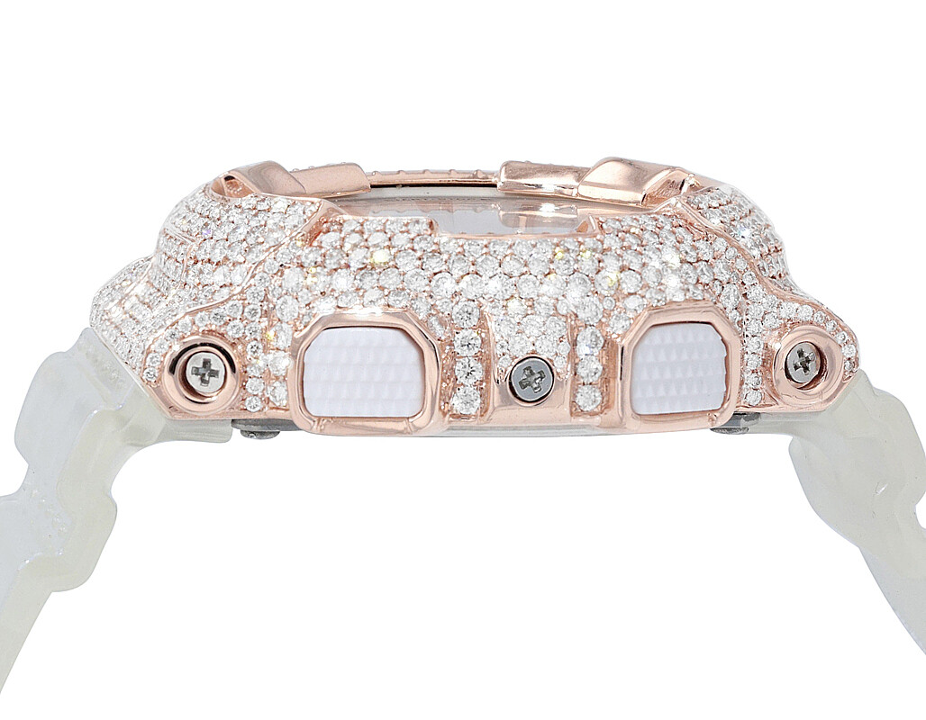 Casio Baby G 43MM BA-110 Rose Gold Diamond Watch 6 1/2 CT | eBay