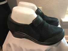 Alegria ERY-474 US Women 7 M EU 37 Black Leather/Mesh Slip On Clog Loafers Shoes