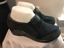 Alegria ERY-474 US Women 7 M EU 37 Black Leather/Mesh Slip On Clog Loafers Shoes