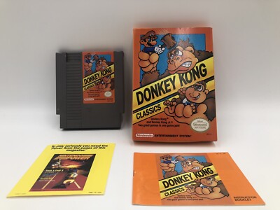 Donkey Kong Classics Nintendo NES REV A CIB Complete Manual Box Cart 🦍  45496630423|