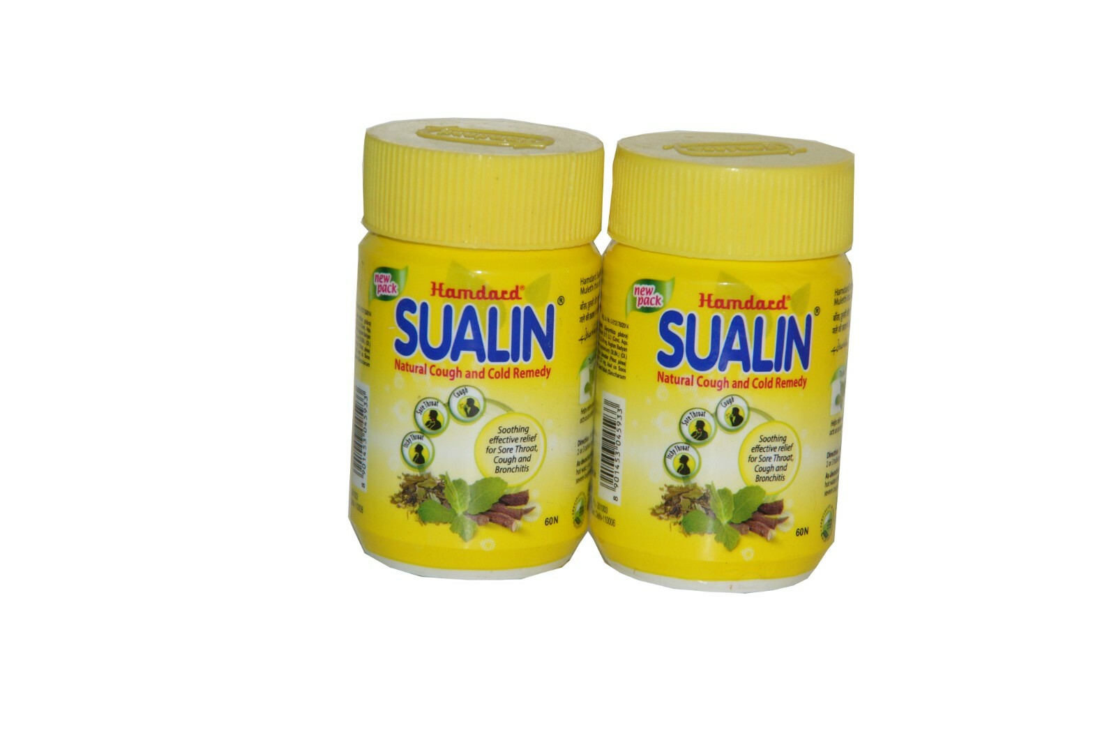 2 X Hamdard Sualin 60 tablets / Natural Cough and cold remedy