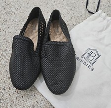 Birdies The Starling Vegan Leather Black Woven Loafers Size 9