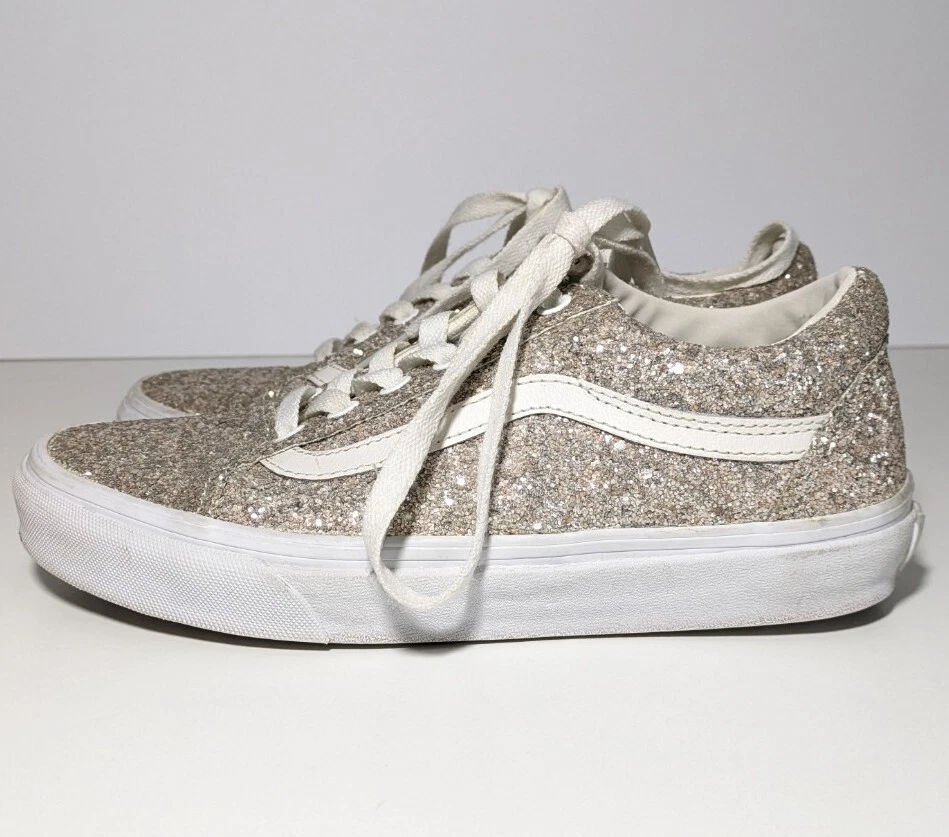Vans old skool silver sales & white glitter skate shoes