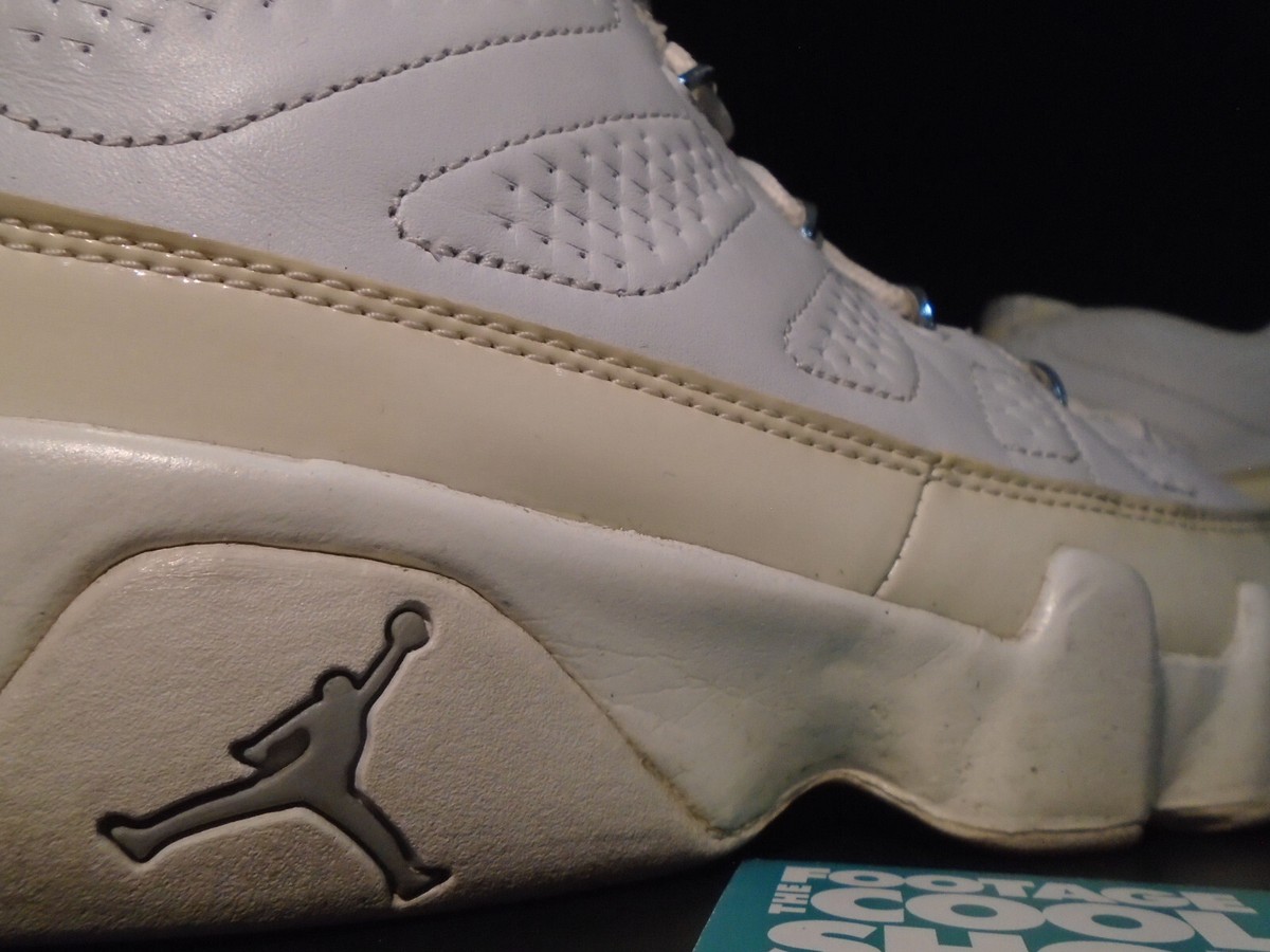 2002 NIKE AIR JORDAN IX 9 RETRO LOW TRIPLE WHITE CHROME SILVER