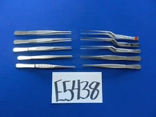 E5438 Jarit Miltex V. Mueller Lot of 10 Straight & Bayonet Forceps 14.5-16cm