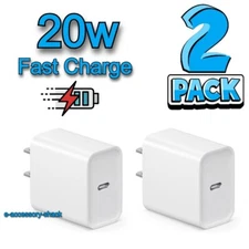 2 Pack Fast Wall Charger For iPhone 14 13 12 11 Pro Max Plus X XR XS 8 7 6 iPad