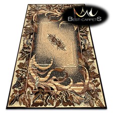 Modern amazing RUG 'MORAD' Li?? leaves agawa beige practical easy to clean