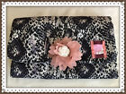 Knitting Needle Case Organizer Snake Skin Print Flower Décor Closure Handmade