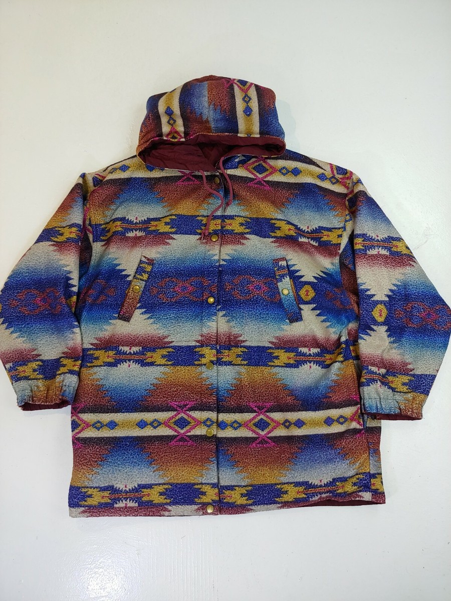 Vintage Button Up Jacket Aztec Women's large reversible