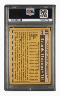 【エラーカード カットミス】レイスポス 英語版 1990 Topps Error Partial Blackless #414 Frank Thomas RC