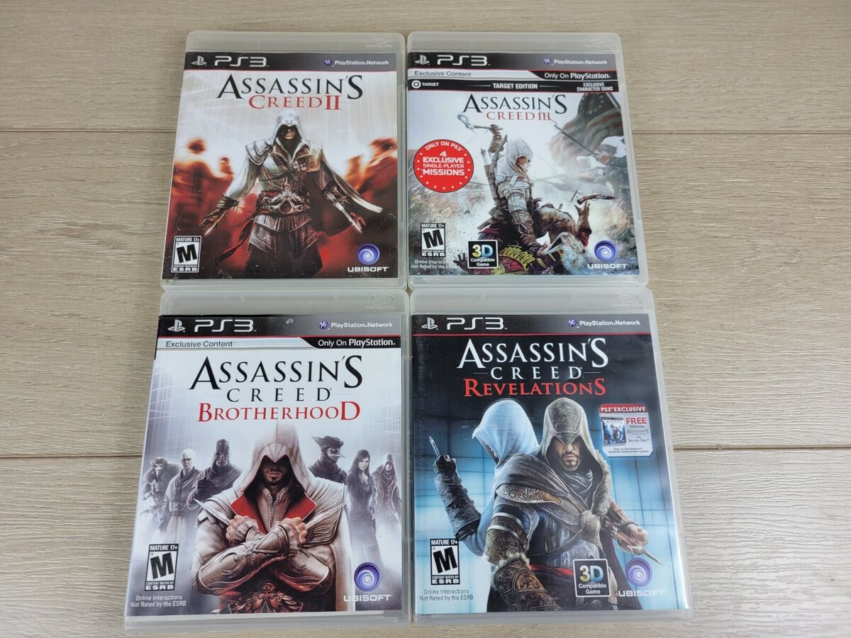 Assassins Creed 1 2 3 Brotherhood Revelations PS3 Game Lot