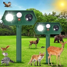 Solar Animal Repellent Ultrasonic Cat Deterrent Outdoor Deer Repellent Device...