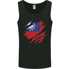 Zerrissen Myanmar Flagge Burmesische Tag Fußball Herren Tanktop