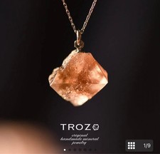 TROZO Pink Fluorite Platinum Necklace Unused 12.8mm Gem