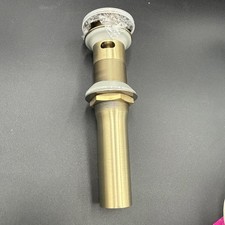 Bathroom Pop up Drain Without Overflow Vessel Sink Strainer with Brushed Gold