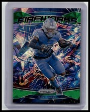 2024 Panini Prizm #7 Jahmyr Gibbs Fireworks Green Ice Prizm