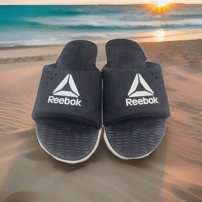 Reebok Womens Black Go To Slide Black White Performance Footwear Sz 11