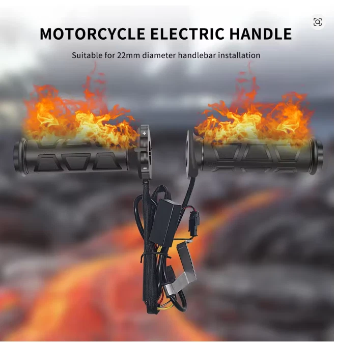 22mm Motorcycle Heated Grips 3 Gear Waterproof Handlebar Warmers - Image 2 of 4