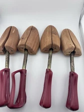 2 Pack-  VTG Travel Trees Cedar Wood Shoe Shapers Red Heel Counter Sz 4